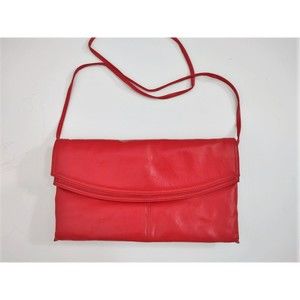 Vintage Fashion Right Red 80's Faux Leather Purse